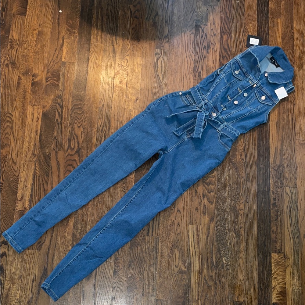 Women's Blue Denim Jumpsuit 4 NWT